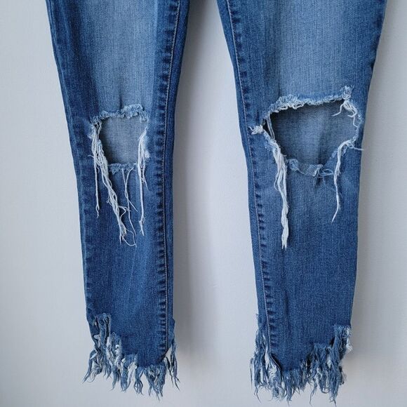 JUSTIN TIMBERLAKE WILLIAM RAST Womens Fringe Hem Skinny Jeans Size 25 - Picture 7 of 9